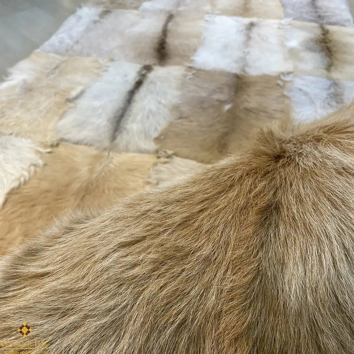 Genuine Goatskin Rug, Long Hair Goat Skin Fur Carpet