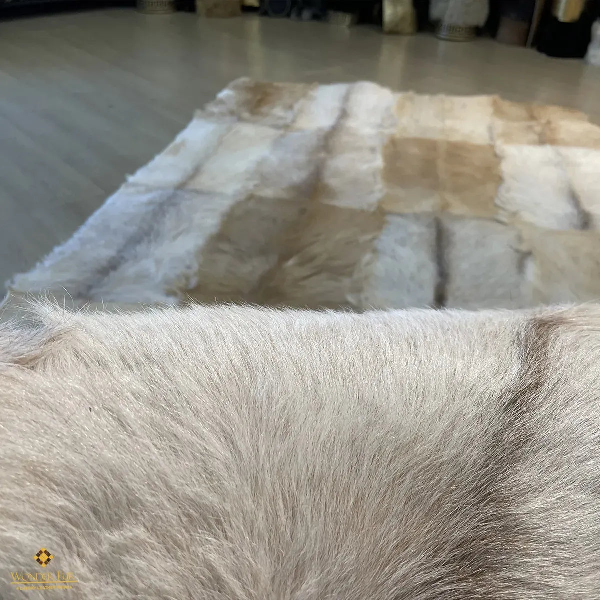 Genuine Goatskin Rug, Long Hair Goat Skin Fur Carpet