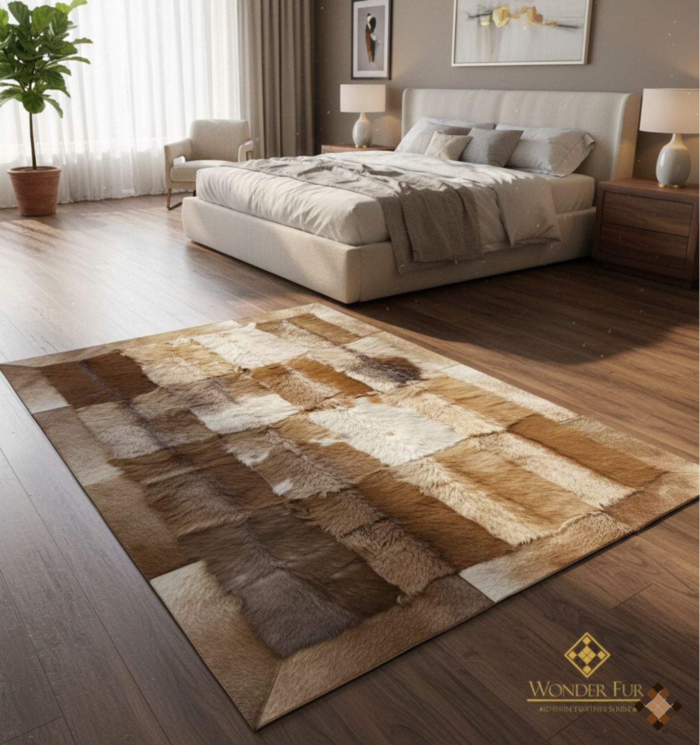 Luxury Natural Goatskin Rug – Handmade Custom Area Rug for Elegant Homes