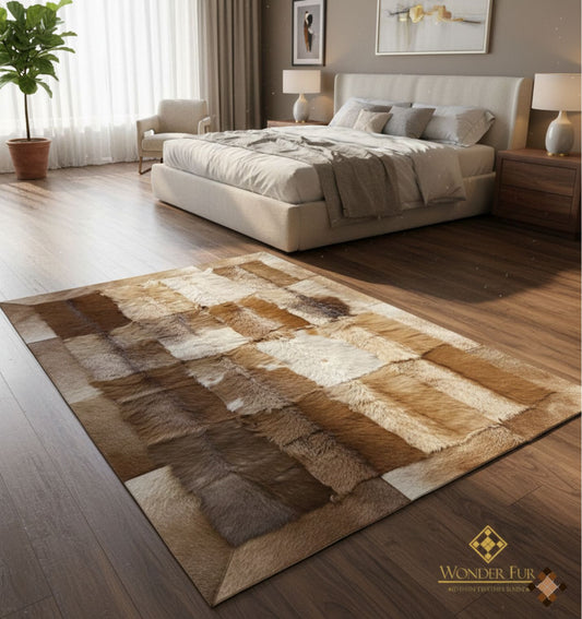 Luxury Natural Goatskin Rug – Handmade Custom Area Rug for Elegant Homes