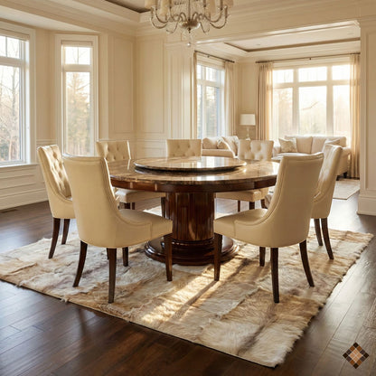 Handmade Genuine Goatskin Rug in Soft Neutral Tones - WONDERFURRUG