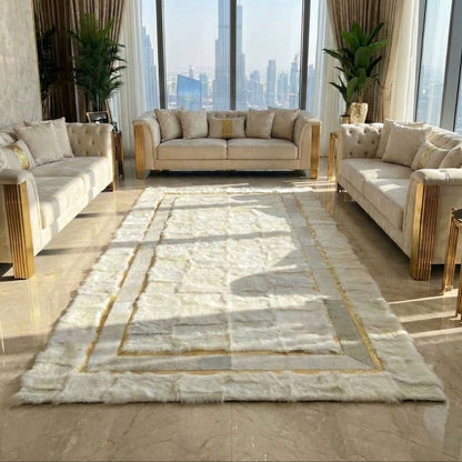 Natural White Sheepskin Fur Rug, Rug for Bedroom Living Room