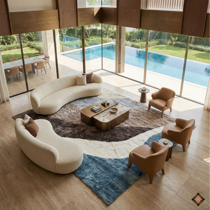 Luxury Handmade Rabbit Fur Rug – Modern Abstract Design