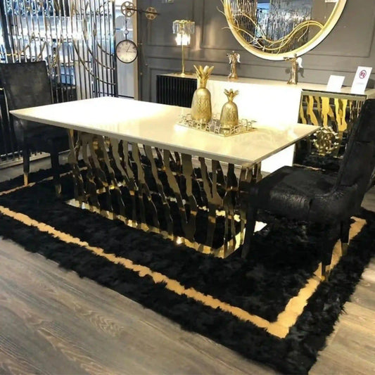 Modern Handmade 8x10 Black Gold Sheepskin Living Room , Luxury Carpet