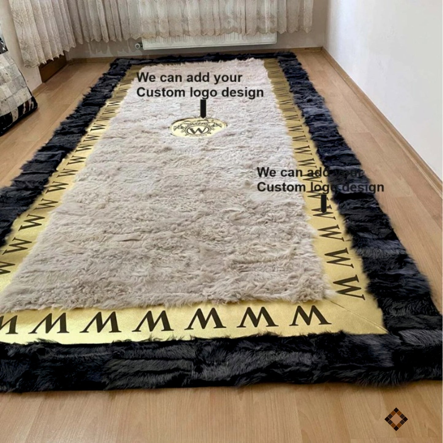 Signature Edition Sheepskin Rug with Custom Logo & Personalized Border