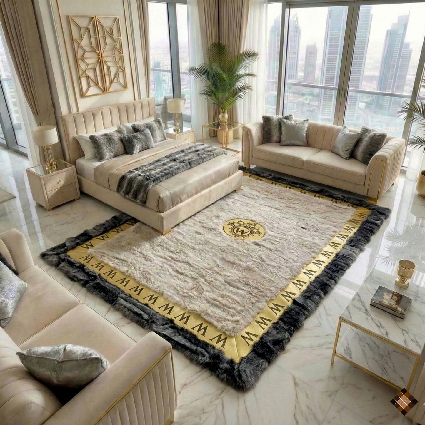 Signature Edition Sheepskin Rug with Custom Logo & Personalized Border