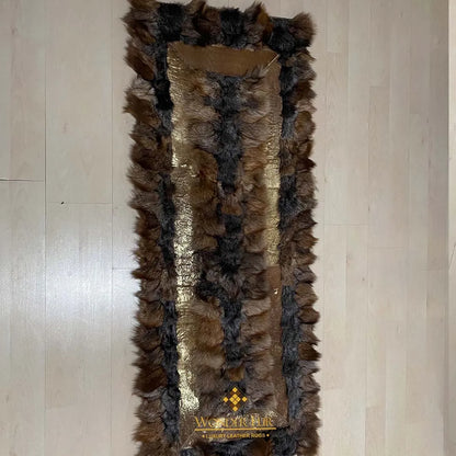 Soft Genuine Fox Fur Patchwork Runner Rug