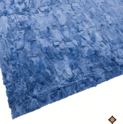 Genuine Light Blue Rabbit Fur Rug – Handmade Luxury Accent