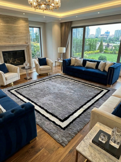 Ultra Soft High Quality Natural Rabbit Fur Rug, Handmade Luxry Carpet