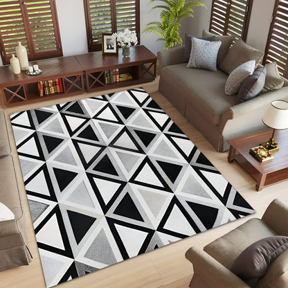 Unique Pattern High Quality Cowhide Patchwork Rug for Living Room, Natural Handmade Rug