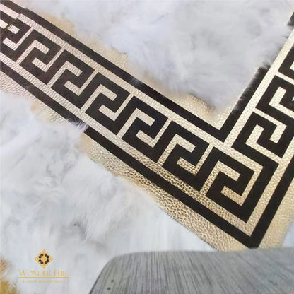 Handmade White Gold  Sheepskin Rug for Living Room