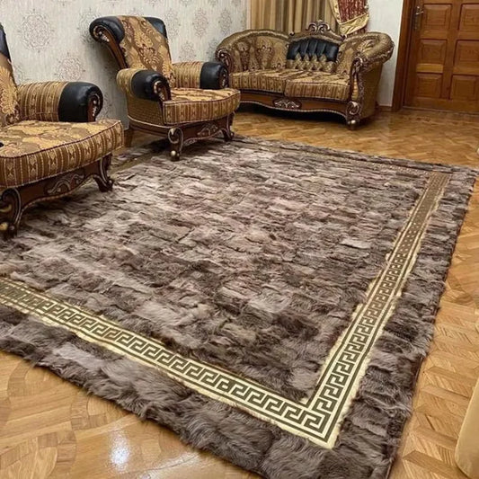 Genuine Leather Handmade Carpet for Living Room, Natural Sheepskin Area Rug