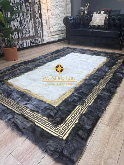 High Quality Ultra Soft Natural Sheepskin Area 10x8 Rug, Handmade Fur Carpet