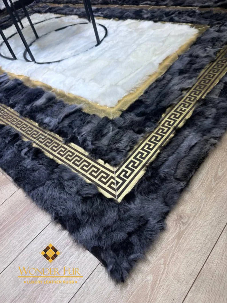 High Quality Ultra Soft Natural Sheepskin Area 10x8 Rug, Handmade Fur Carpet