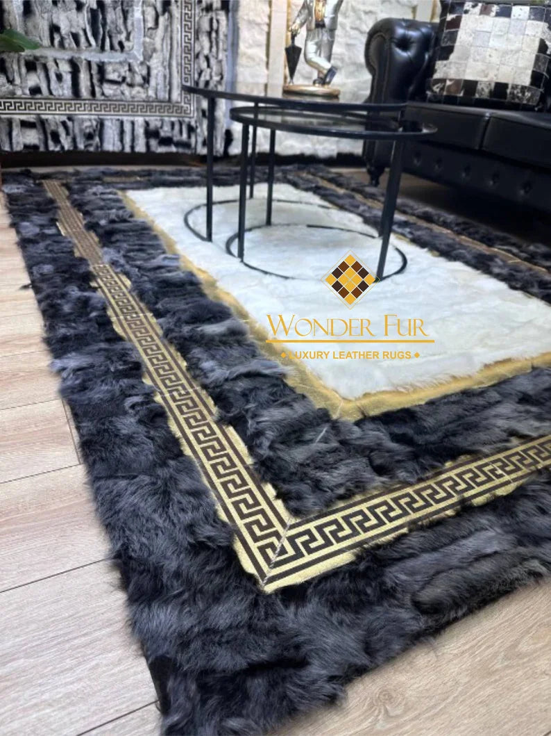 High Quality Ultra Soft Natural Sheepskin Area 10x8 Rug, Handmade Fur Carpet