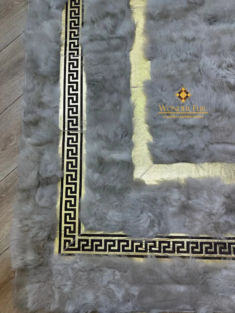 Ultra Soft Beige Real Sheepskin Area 10x8 Rug, Handmade Sheep Leather Carpet