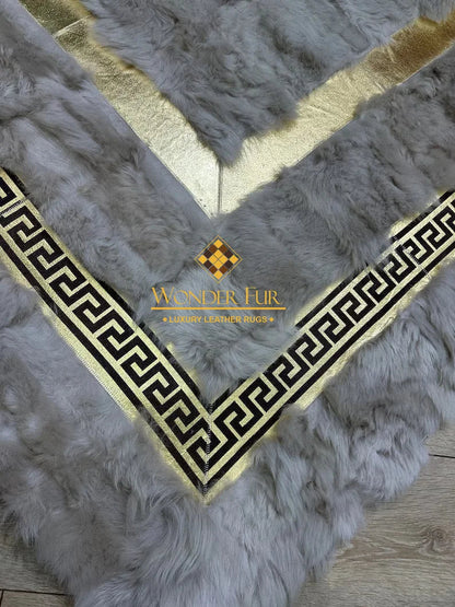 Ultra Soft Beige Real Sheepskin Area 10x8 Rug, Handmade Sheep Leather Carpet