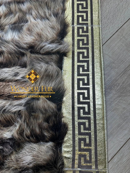 Luxury Brown Real Fur Hallway Ruy, Handmade Soft Sheepskin Runner Rug