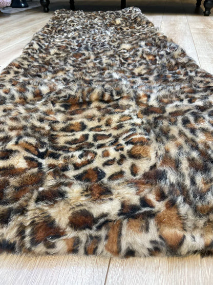 Luxury Leapard Design Sheepskin Area Rug, Natural Handmade Sexy Bedroom Rug