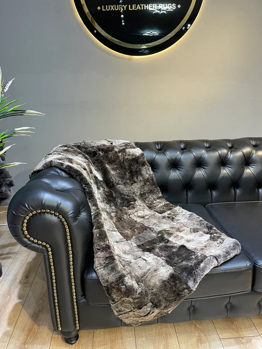 Genuine Fur Luxury Throw for Bedroom, Natural Sheepskin Shaggy Blanket