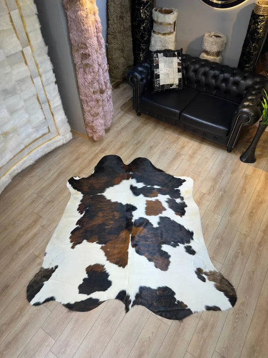 100% Genuine Calskin Natural Decor Rug, Speckled Real Cow Hide Rug