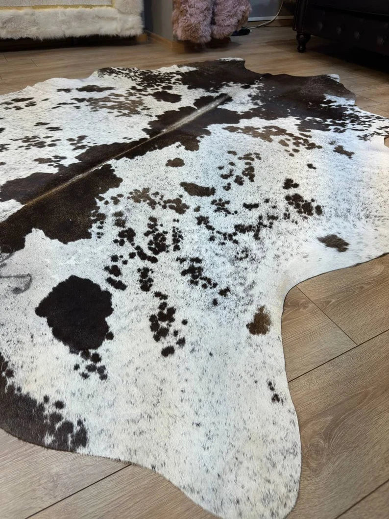 Genuine Speckled Calfskin Rug, Custom Living Room Decorative Carpet