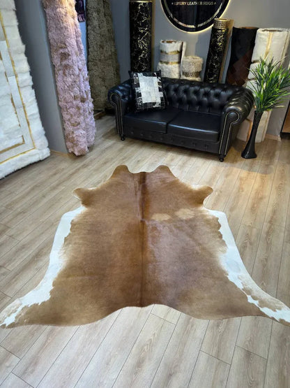 Brown 100% Genuine Cow Hide Living Room Decor Rug, ClafSkin Are Rug