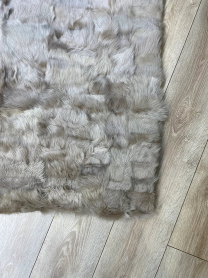 Ultra Soft Beige Sheepskin Area Rug, Natural Handmade Rug