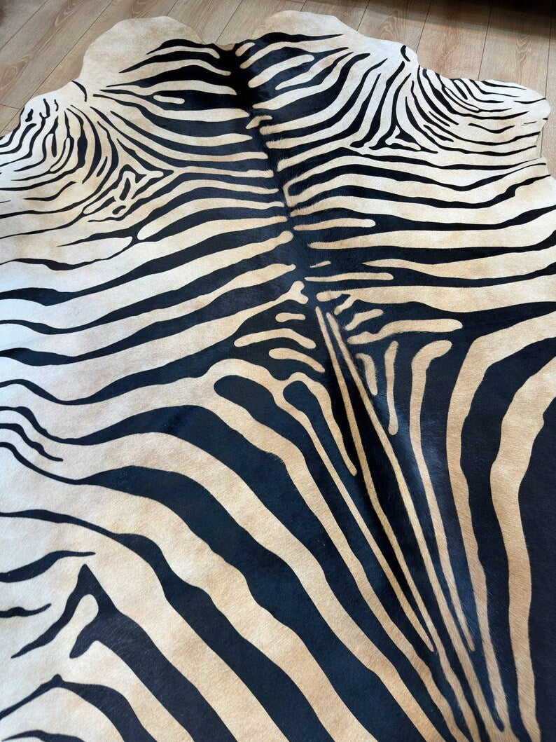 Genuine Zebra Pattern Calfskin Decor Rug, High Quality Modern Rug