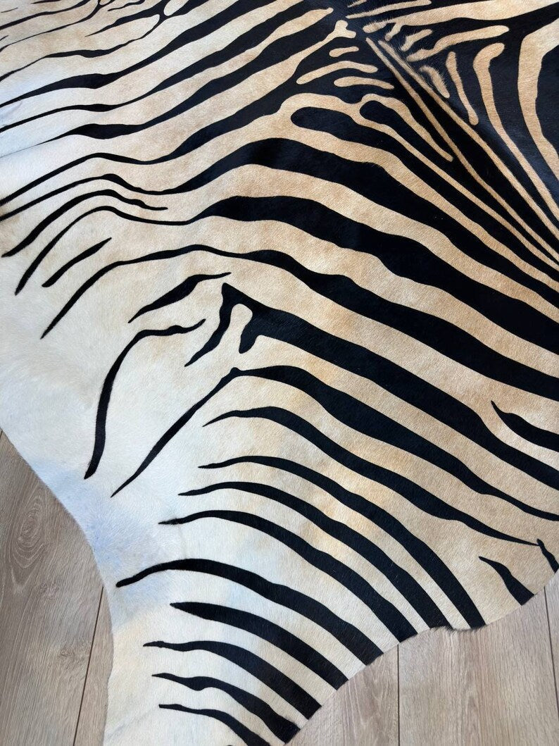 Genuine Zebra Pattern Calfskin Decor Rug, High Quality Modern Rug