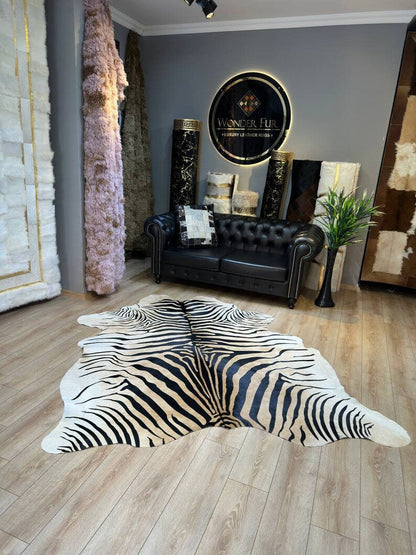 Genuine Zebra Pattern Calfskin Decor Rug, High Quality Modern Rug