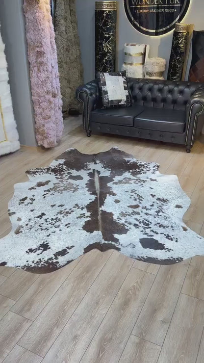 Genuine Speckled Calfskin Rug, Custom Living Room Decorative Carpet