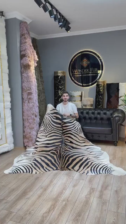 Genuine Zebra Pattern Calfskin Decor Rug, High Quality Modern Rug