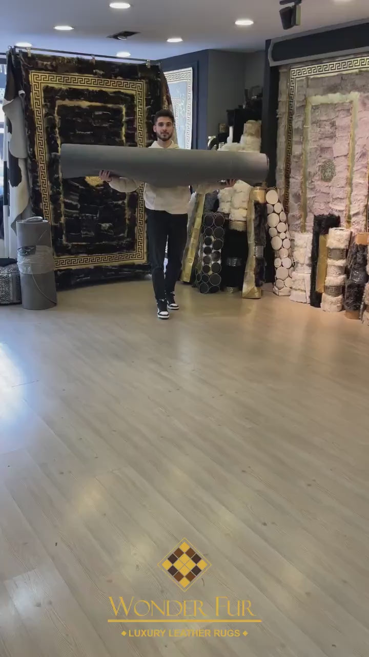 Decorative Home Natural Black Silver Sheepskin Large Living Room Rug