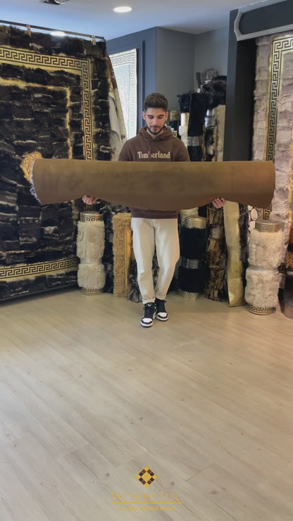 Luxury Soft White Gray Natural Sheepskin Handmade Living Room 6x8 Rug