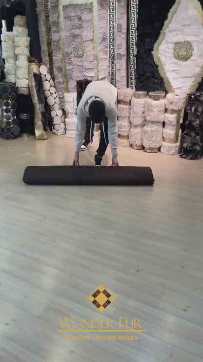 Handmade Modern Natural Gray Sheepskin Corridor Rug , Soft Fluffy Rug