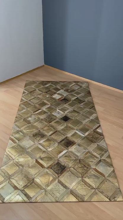 Handmade Natural Patchwork Cow Skin Rug, Hallway Rug, Cowhide Area 6x8 Rug, Genuine Leather Carpet
