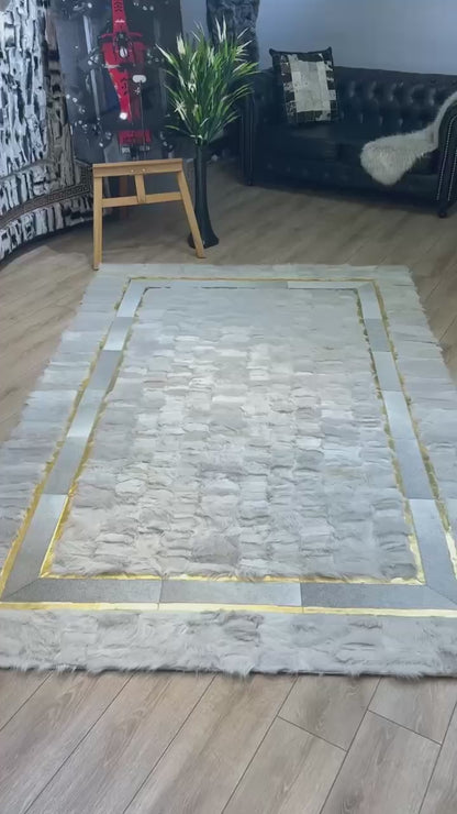 Natural White Sheepskin Fur Rug, Rug for Bedroom Living Room